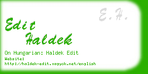 edit haldek business card
